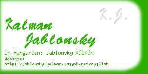 kalman jablonsky business card