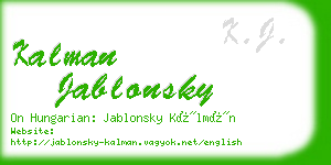 kalman jablonsky business card